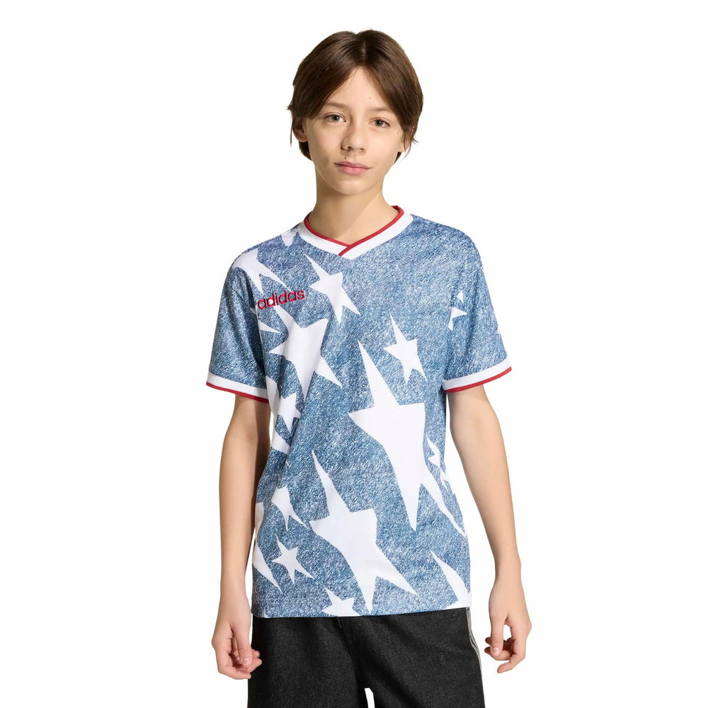 Adidas USA Youth Denim Graphic Jersey White / Dark Blue