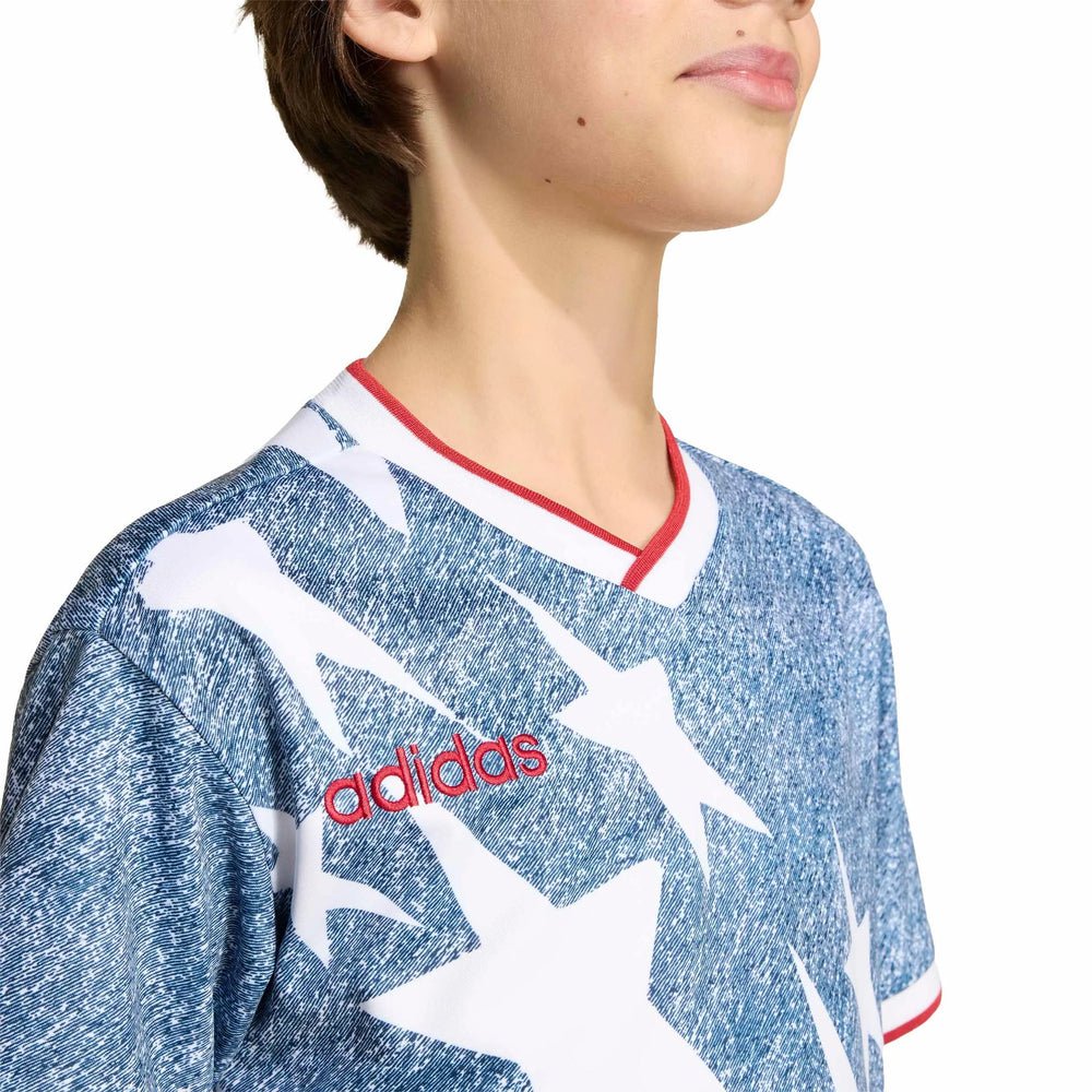Adidas USA Youth Denim Graphic Jersey White / Dark Blue