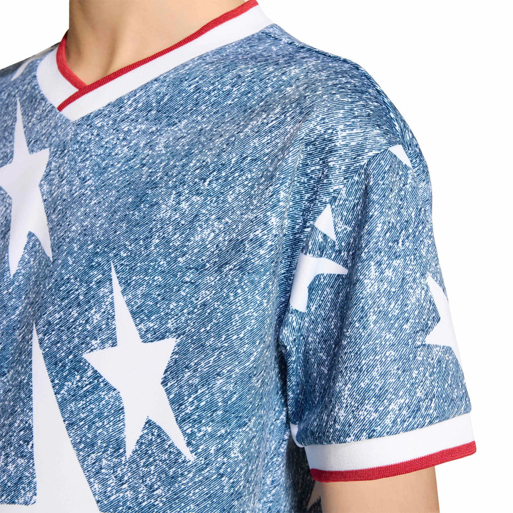 Adidas USA Youth Denim Graphic Jersey White / Dark Blue