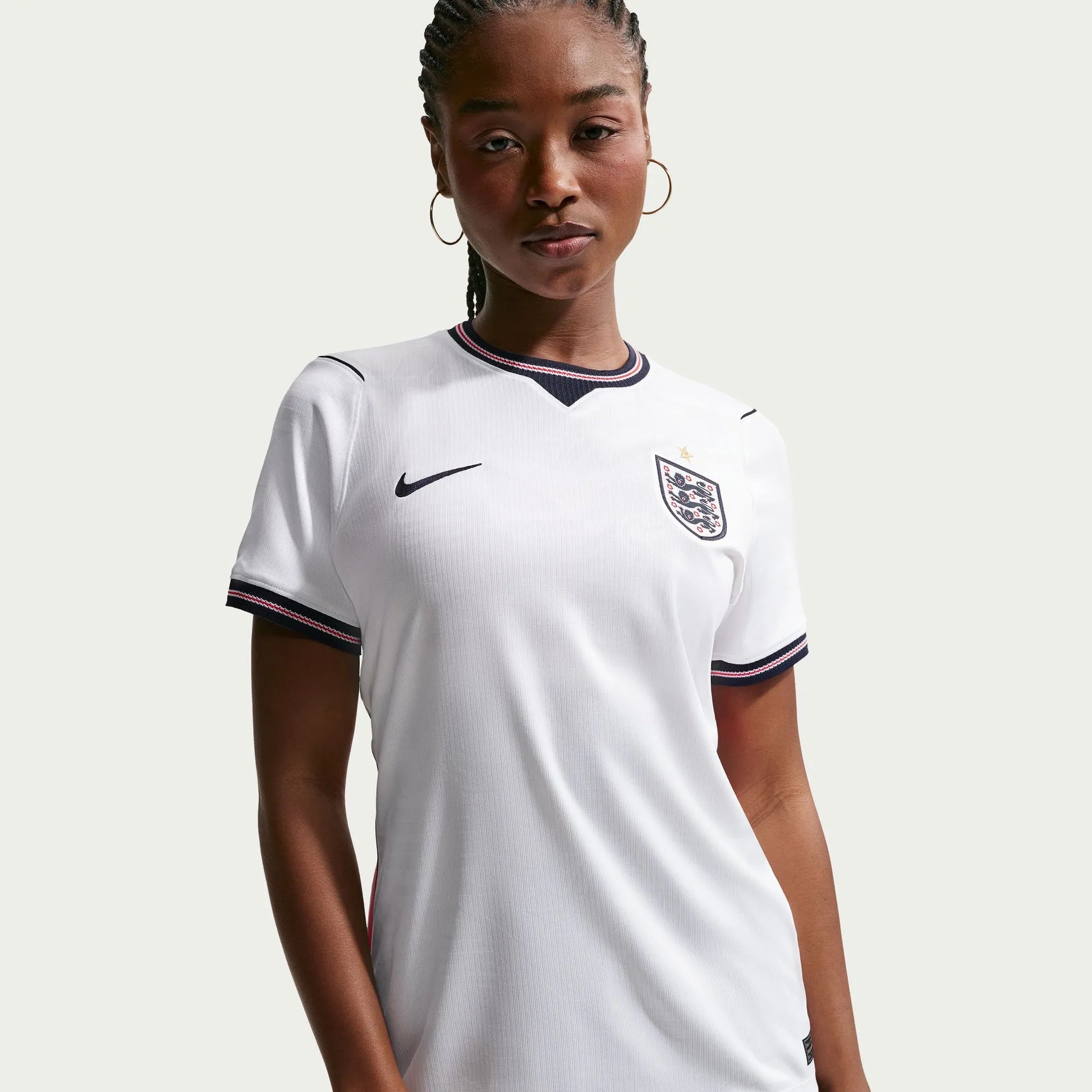 Nike 2026-27 England Women's Stadium Home Soccer Jersey White/Speed Red/Obsidian/Obsidian