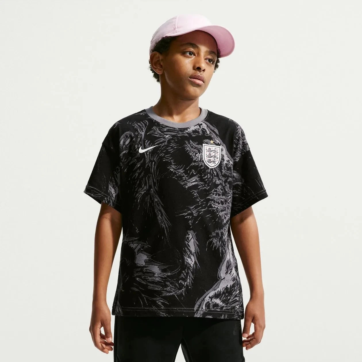 Nike 2026-27 England Youth All Over Print Tee Dark Steel Grey