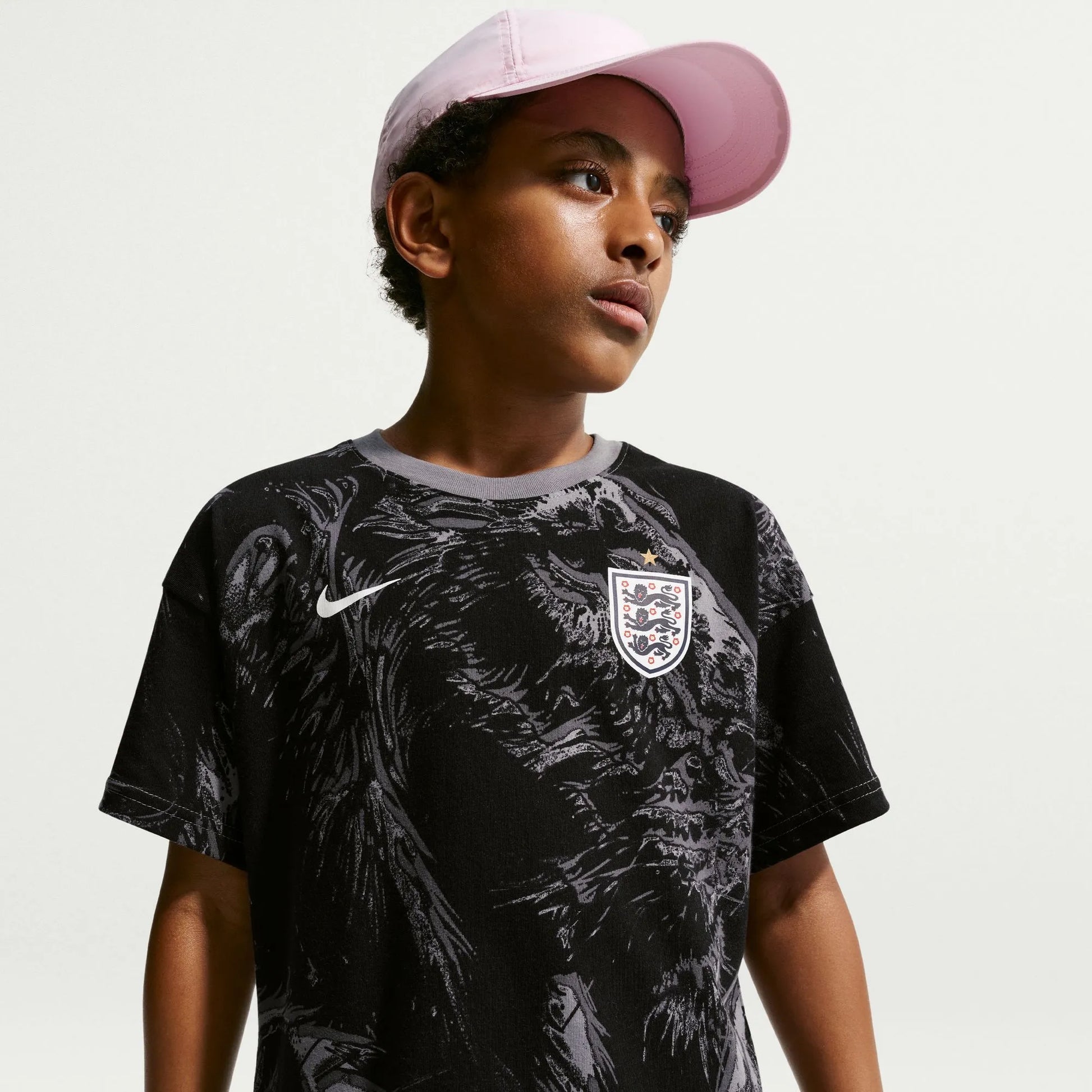 Nike 2026-27 England Youth All Over Print Tee Dark Steel Grey