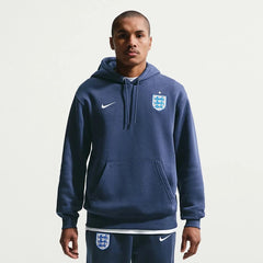 Nike 2026-27 England Men's Club Pullover Hoodie Midnight Navy/White