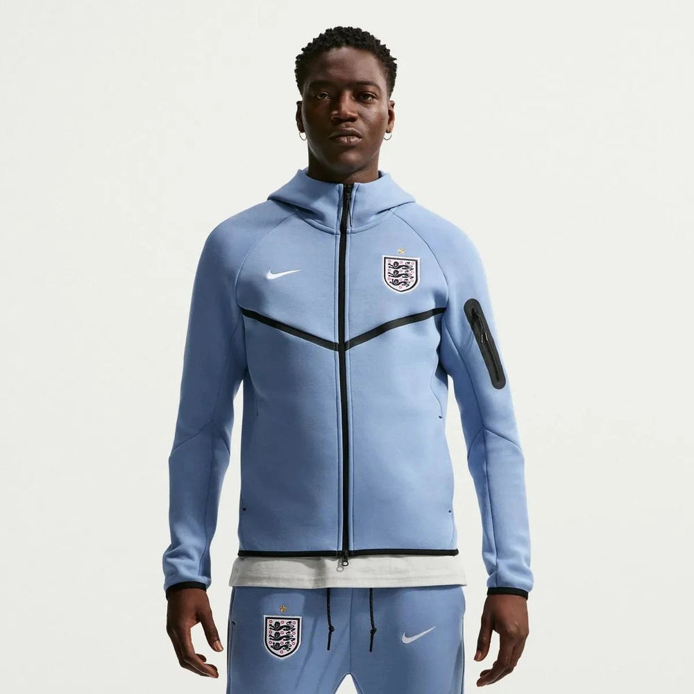 Nike 2026-27 England Men's Full-Zip Tech Fleece Hoodie Work Blue/White