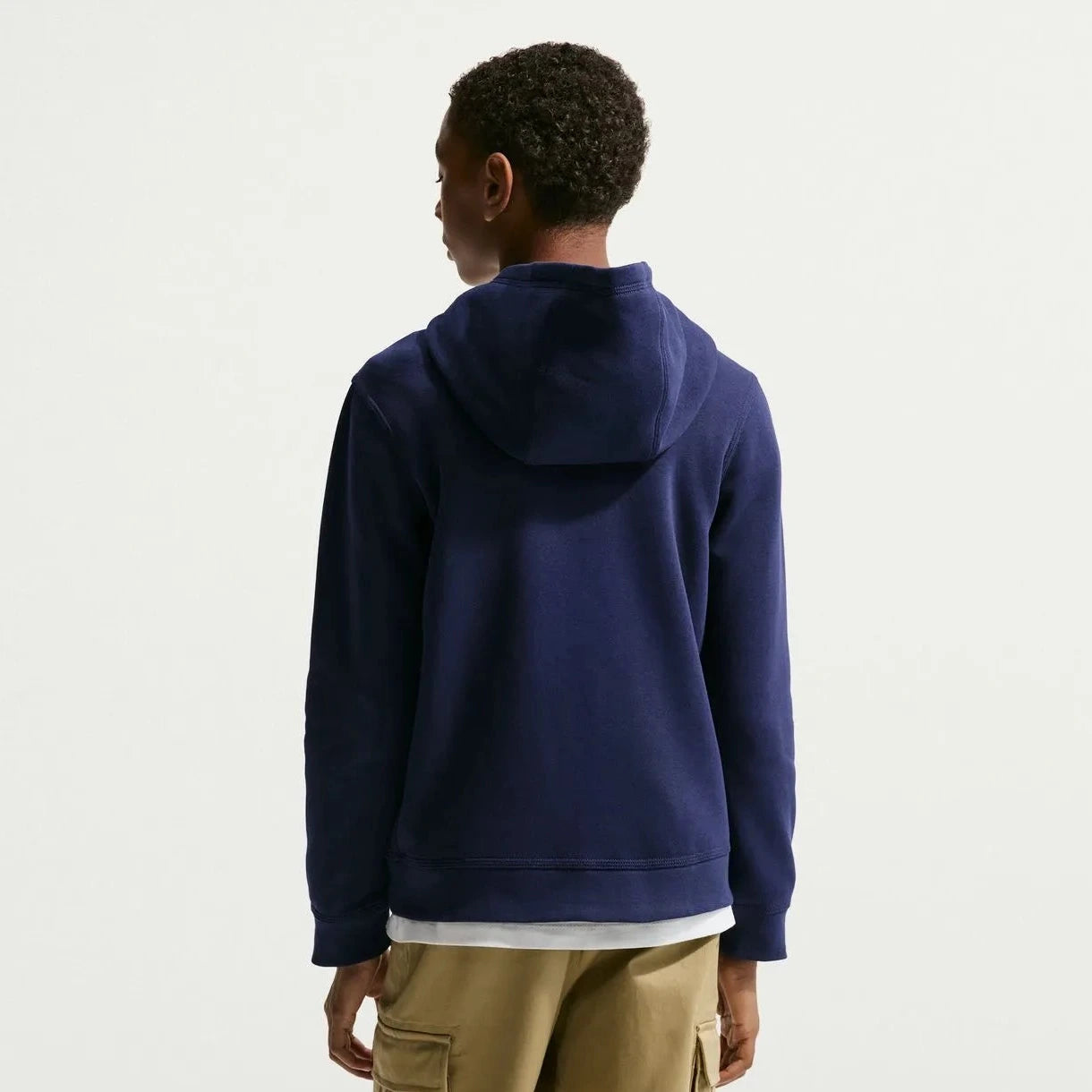 Nike 2026-27 France Youth Club Pullover Hoodie Blackened Blue/White