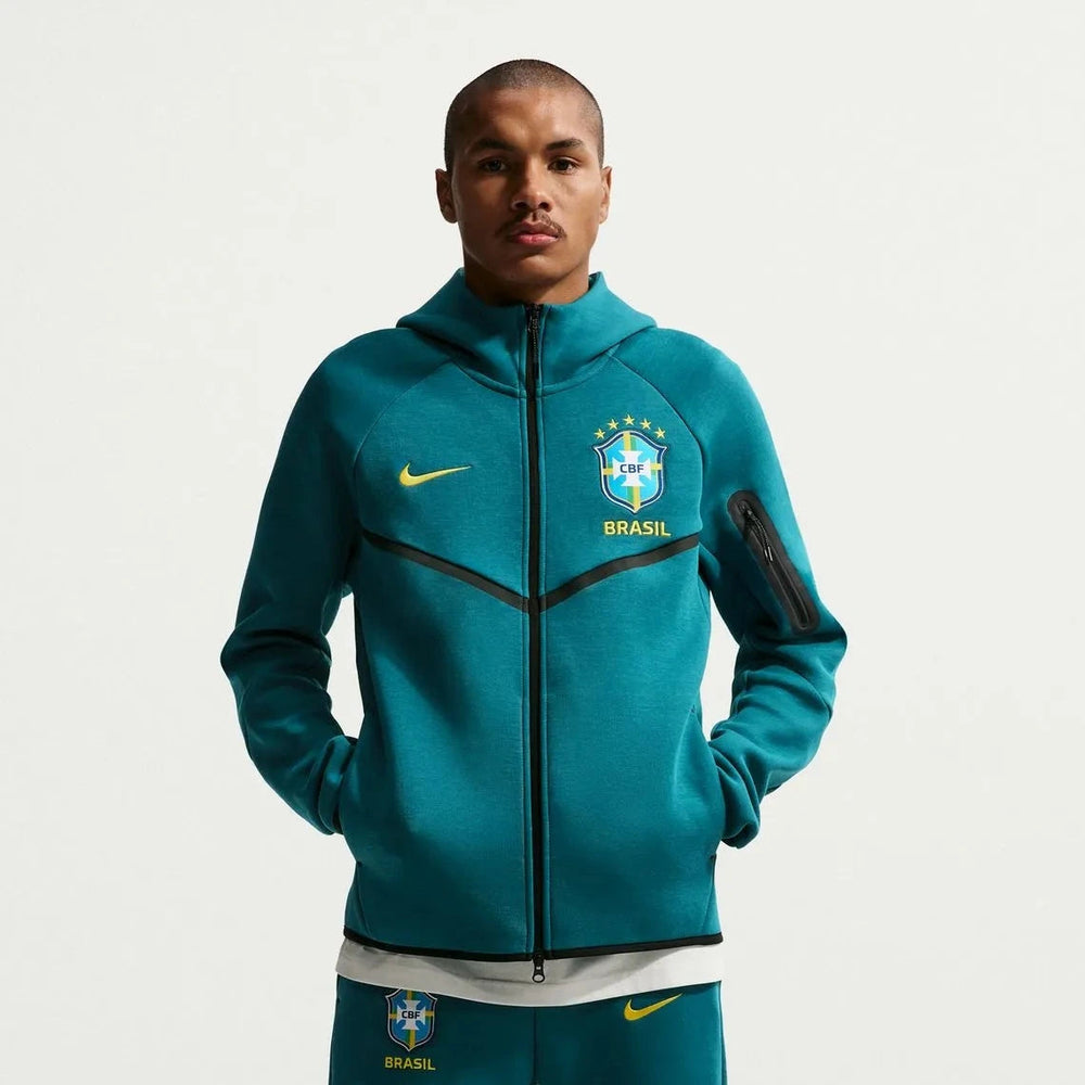 Nike 2026-27 Brazil Men's Full-Zip Tech Fleece Hoodie Geode Teal/Midwest Gold