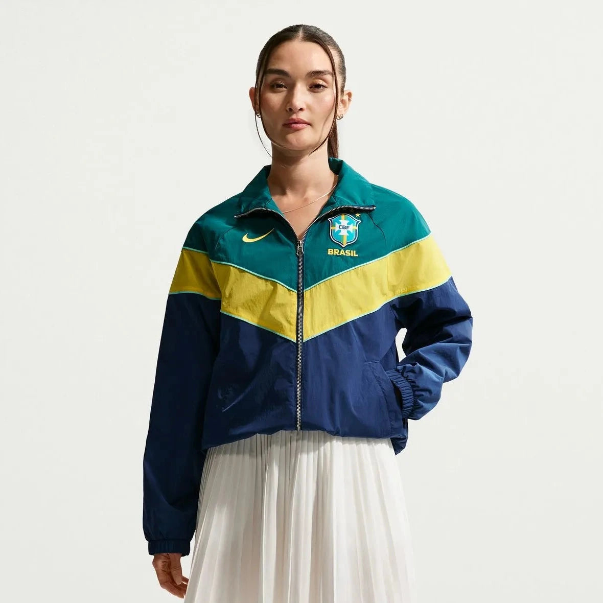 Nike 2026-27 Brazil Women's UV Woven Jacket Coastal Blue/Geode Teal/Midwest Gold/Midwest Gold