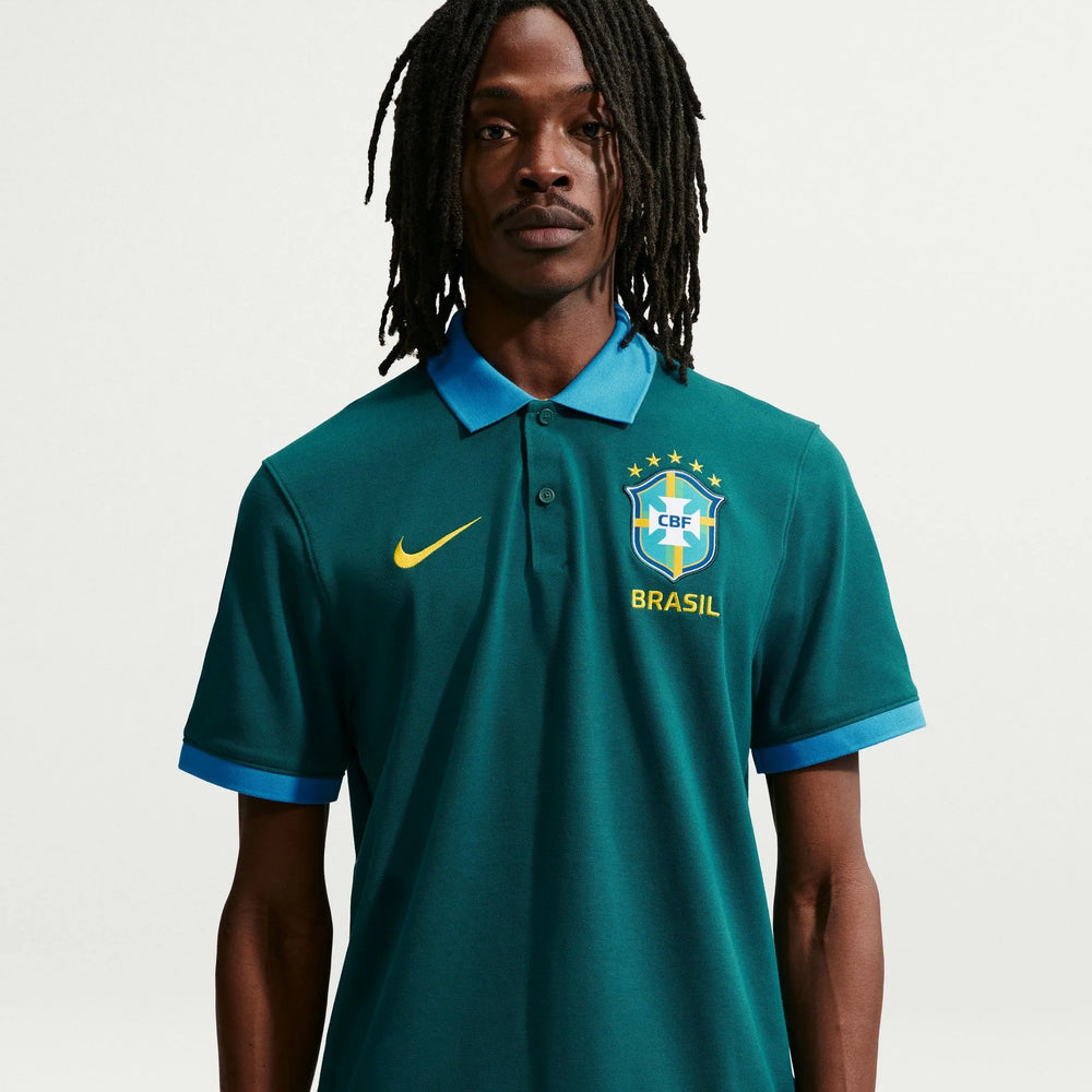 Nike 2026-27 Brazil Men's The Polo 2.0 Geode Teal/LT Photo Blue/Midwest Gold
