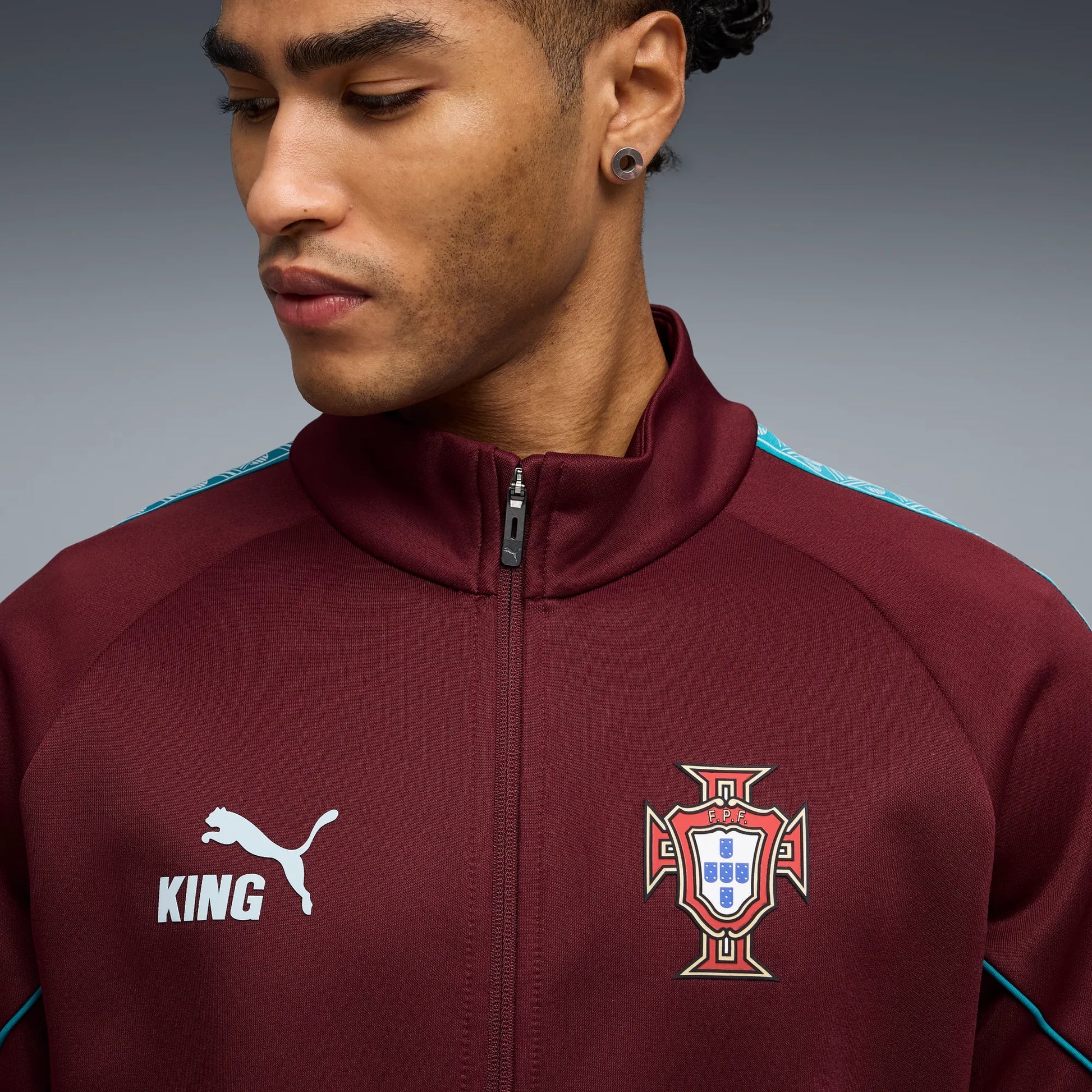 Puma 2026-27 Portugal Men's KING Anthem Jacket Ruby Shimmer-Sea Glass