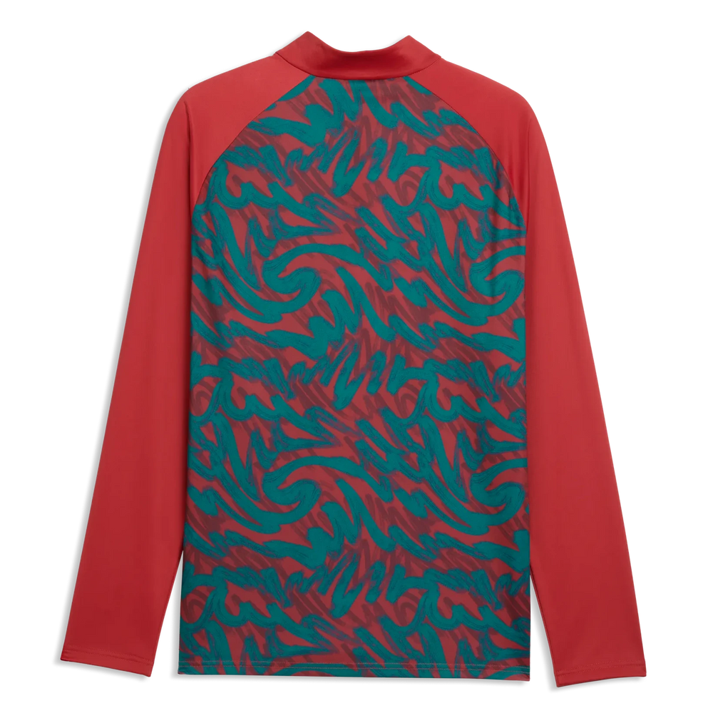 Puma 2026-27 Portugal Men's 1/4 Zip Pre-Match Top Club Red-Green Lagoon