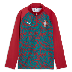 Puma 2026-27 Portugal Youth 1/4 Zip Pre-Match Top Club Red-Green Lagoon