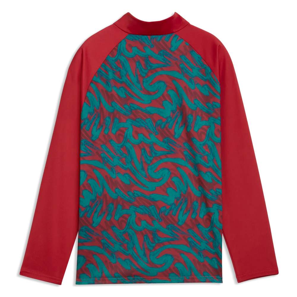 Puma 2026-27 Portugal Youth 1/4 Zip Pre-Match Top Club Red-Green Lagoon