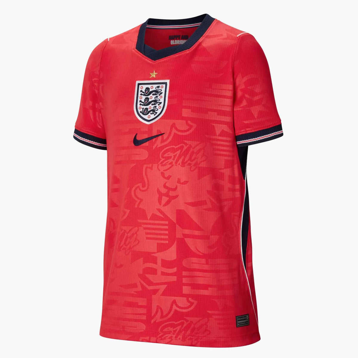 Nike 2026-27 England Youth Stadium Away Soccer Jersey Speed Red/Obsidian/White/Obsidian