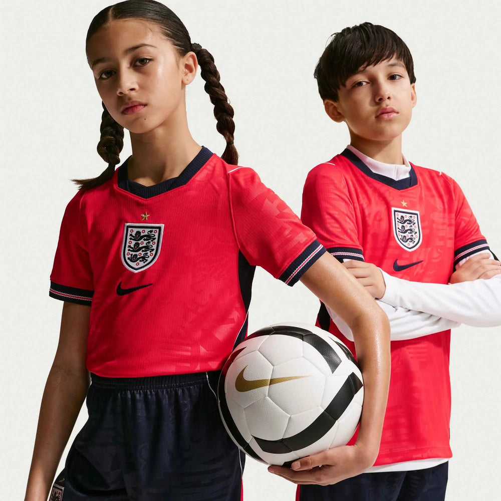 Nike 2026-27 England Youth Stadium Away Soccer Jersey Speed Red/Obsidian/White/Obsidian