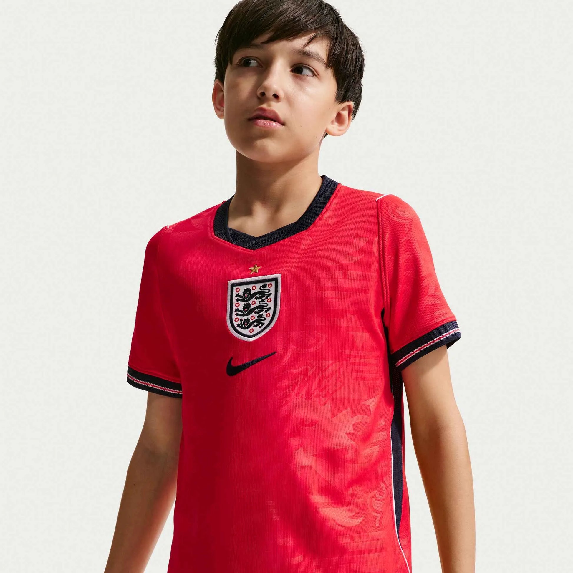 Nike 2026-27 England Youth Stadium Away Soccer Jersey Speed Red/Obsidian/White/Obsidian