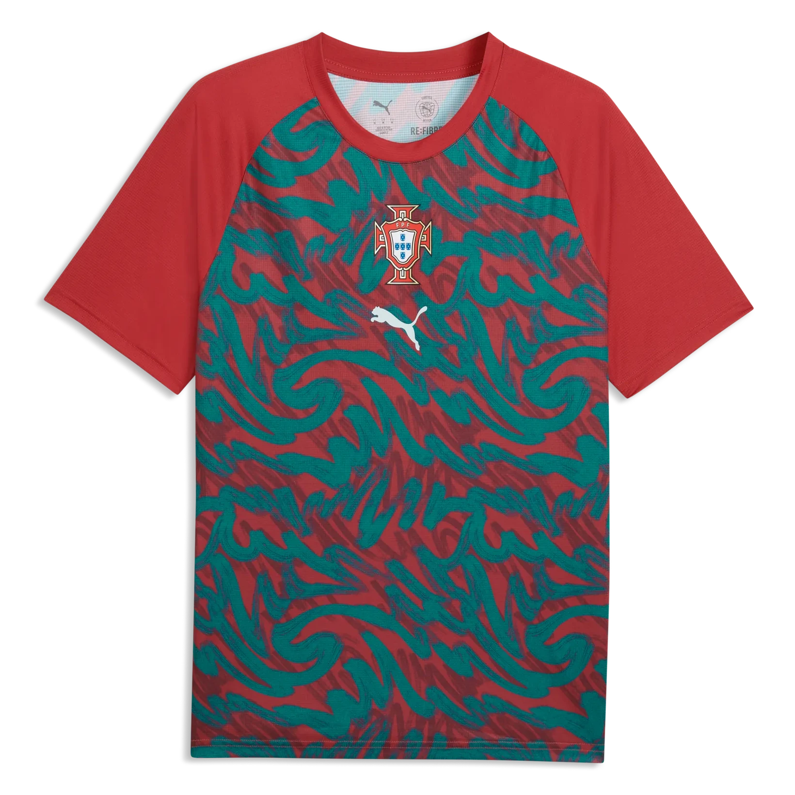 Puma 2026-27 Portugal Men's Pre-Match Soccer Jersey Club Red-Green Lagoon
