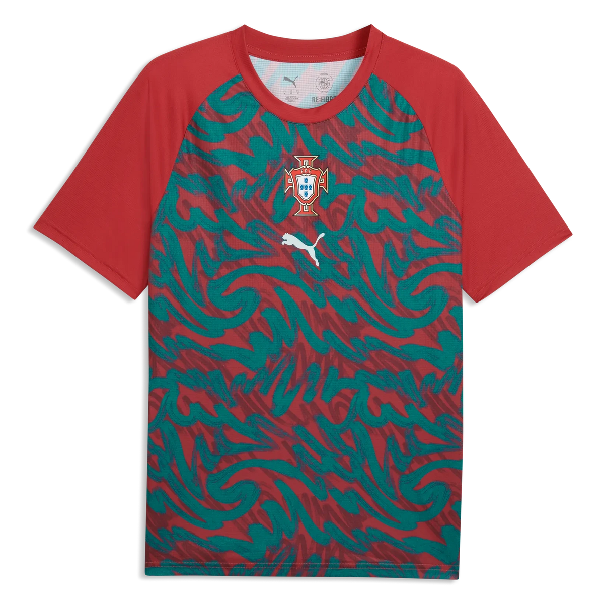 Puma 2026-27 Portugal Men's Pre-Match Soccer Jersey Club Red-Green Lagoon