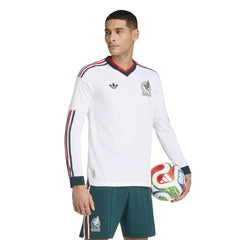 Adidas 2026 Mexico Men's Authentic Away Long-Sleeve Soccer Jersey White