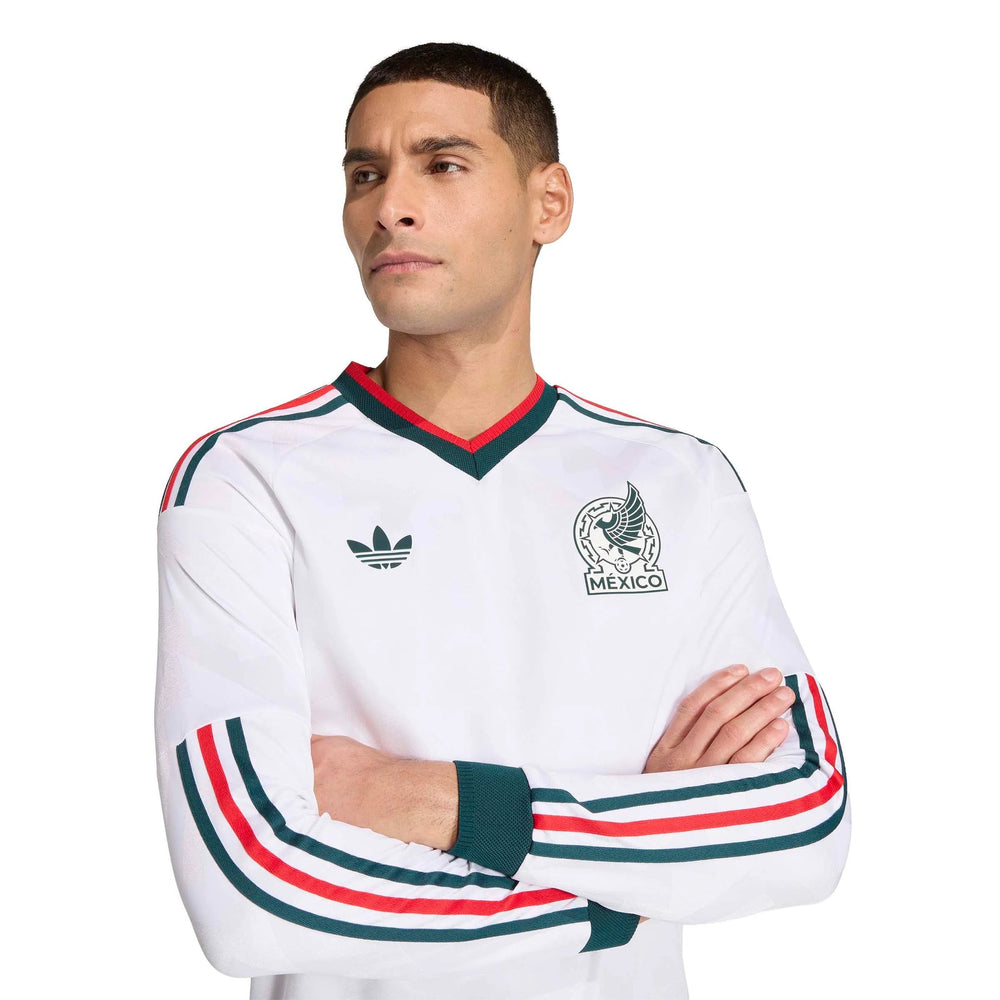 Adidas 2026 Mexico Men's Authentic Away Long-Sleeve Soccer Jersey White